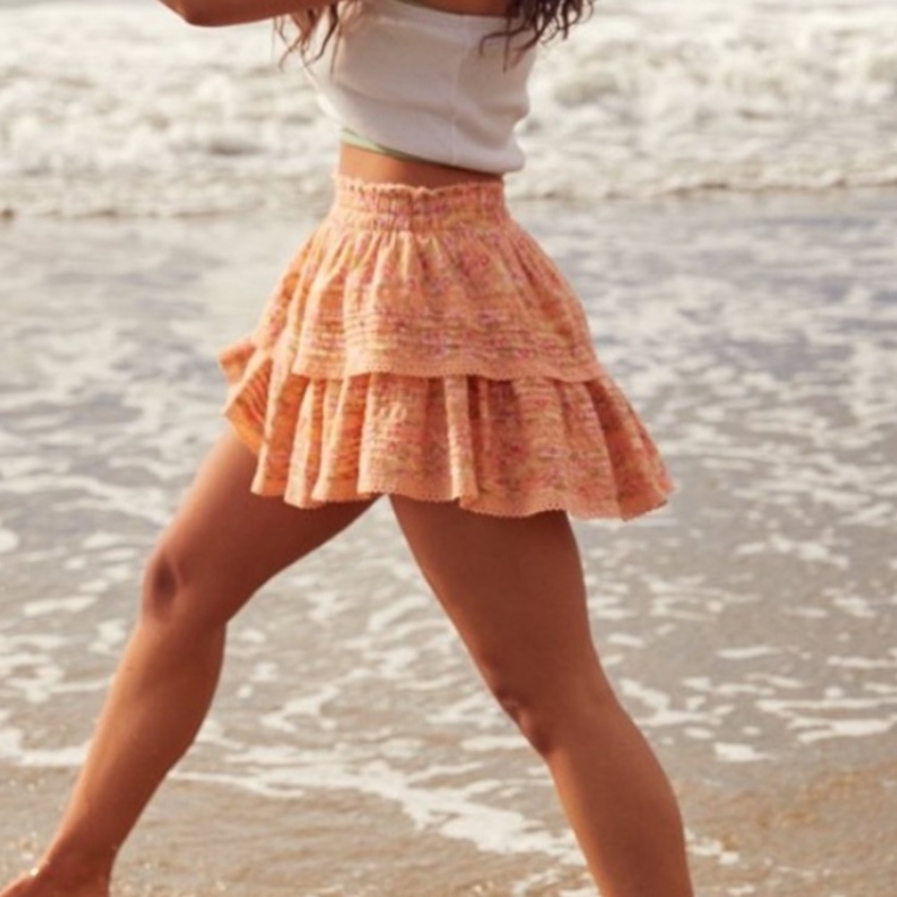 Aerie Rock N Ruffle Printed Mini Skirt